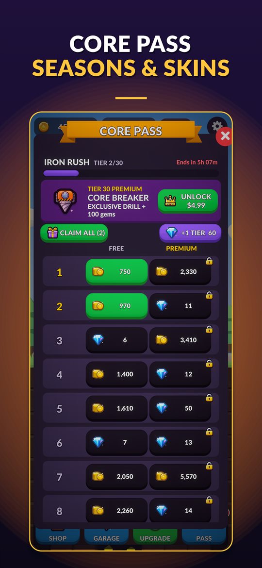 Core Pass season rewards